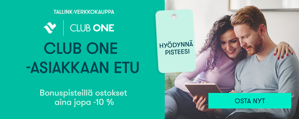 Club One -bonuspisteillä ostoskorin loppusummasta jopa -10 %.