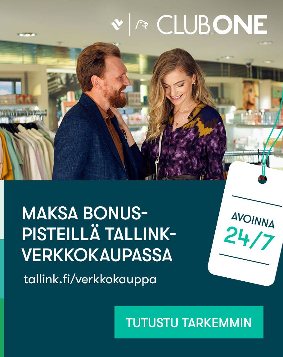 Tallink-verkkokaupassa voit myös hyödyntää Club One -bonuspisteitäsi