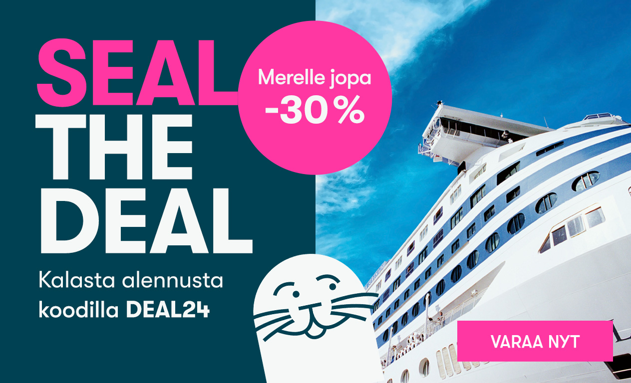 Seilaa talveen - alekoodilla DEAL24 jopa -30 % syksyn ja talven risteilyistä ja Tallinnan hotellimatkoista kun varaat 7.11.2024 mennessä.