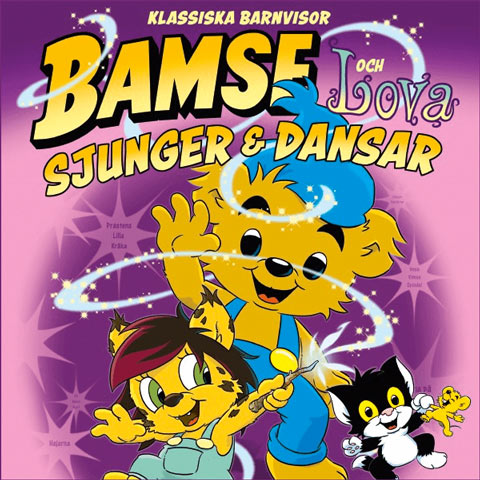 Bamse och Lova dansar och sjunger