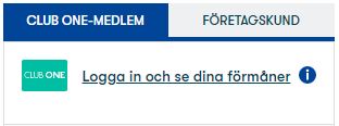 Logga in på Club One i onlinebokningen